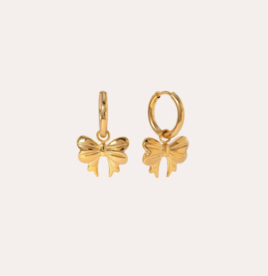 bow charm hoops
