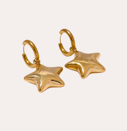 chunky star hoops gold