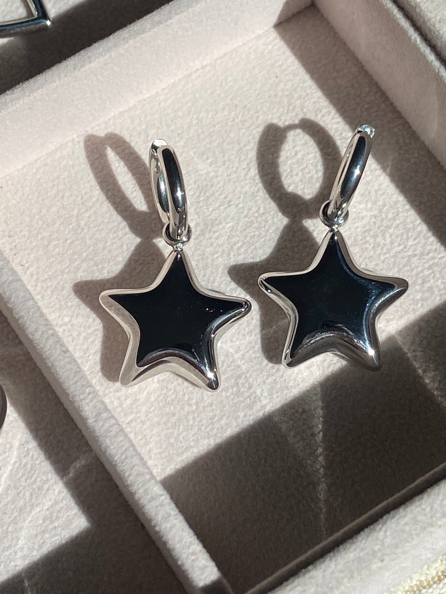 chunky star hoops silver