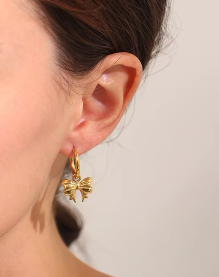 bow charm hoops